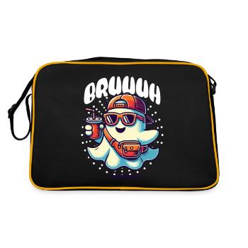 Gespenst Mit Bruuuh Für Coole Vibes - Retro Tasche - Schwarz/Gold - Hinten
