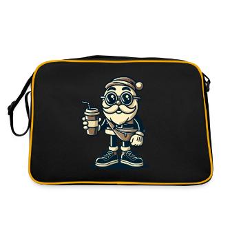 Snob Santa Claus Cool With Drink - Retro Bag - black/gold - Back