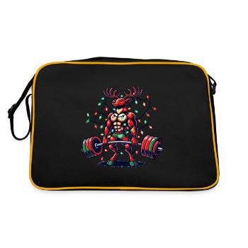 Christmas Muscle Training Reindeer Bodybuilder - Retro Bag - black/gold - Back
