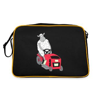 Funny Sheep T-Shirt Sheep Lawn Mower MOWER - Retro Bag - black/gold - Back