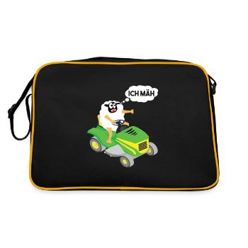 Funny Sheep T-Shirt Sheep Lawn Mower MOWER - Retro Bag - black/gold - Back