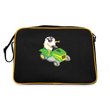 Funny Sheep T-Shirt Sheep Lawn Mower MOWER - Retro Bag - black/gold - Back