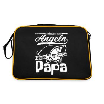 Pêche avec papa Je préfère pêcher avec - Sac Retro - noir/or - Dos