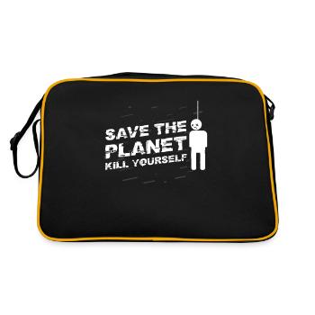Save The Planet Kill Yourself TShirt Hangman - Sac Retro - noir/or - Dos