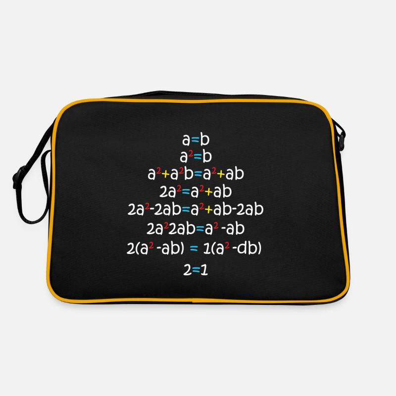 a=b Gleichung Formel Mathe Mathematik Algebra - Retro Tasche - Schwarz/Gold