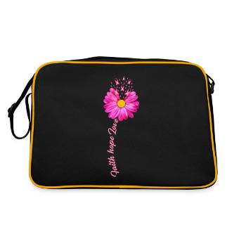 Cancer du sein cancer du ruban fleur rose - Sac Retro - noir/or - Dos
