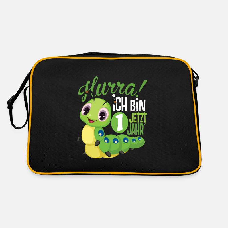 1 birthday children caterpillar Retro Bag