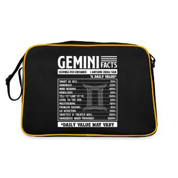 Gemini Gemini Zodiac Facts - Retro Bag - black/gold - Back