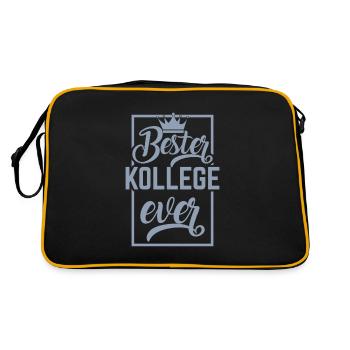 Bester Kollege Ever - Retro Tasche - Schwarz/Gold - Hinten