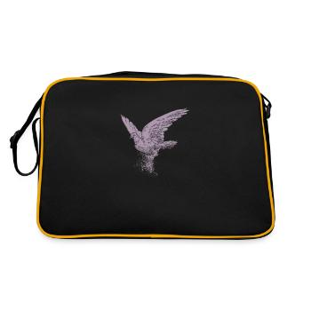 Rosa Taube Friedenstaube Dispersion - Retro Tasche - Schwarz/Gold - Hinten