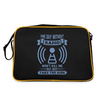 Amateurfunker ein Tag ohne funken wird mich nicht - Retro Tasche - Schwarz/Gold - Hinten