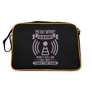 Amateurfunker ein Tag ohne funken wird mich nicht - Retro Tasche - Schwarz/Gold - Hinten
