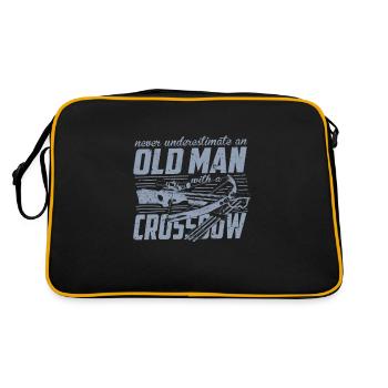 Crossbow never underestimate an old man - Retro Bag - black/gold - Back