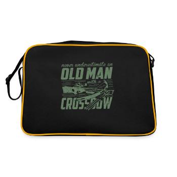 Crossbow never underestimate an old man - Retro Bag - black/gold - Back