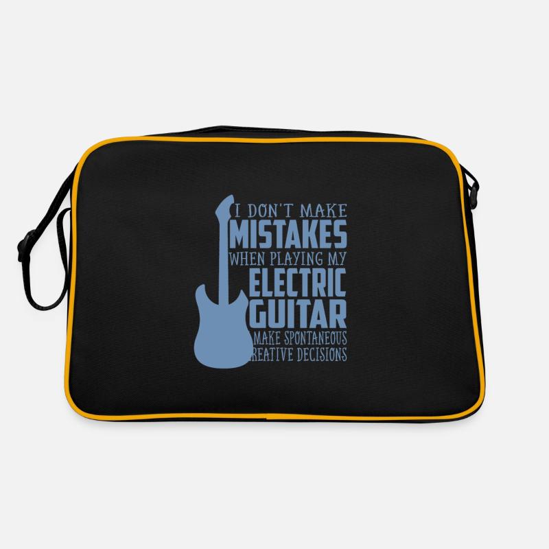 Vater mit E-Gitarre - Retro Tasche - Schwarz/Gold