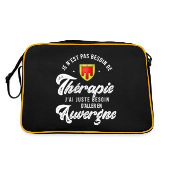 Auvergne thérapie Humour Auvergnat - Sac Retro - noir/or - Dos