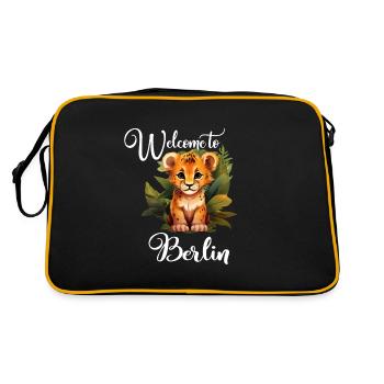 "Welcome to Berlin" lion - city life with a - Retro Bag - black/gold - Back