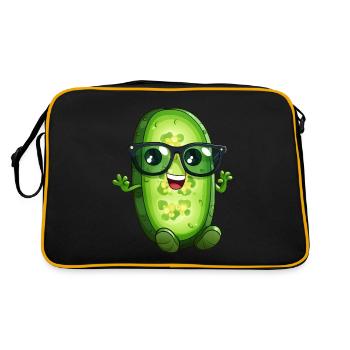 Cool gherkin with sunglasses - Retro Bag - black/gold - Back