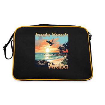 Plaisirs d’été à Aruba: Détendez-vous à Eagle Beach - Sac Retro - noir/or - Dos