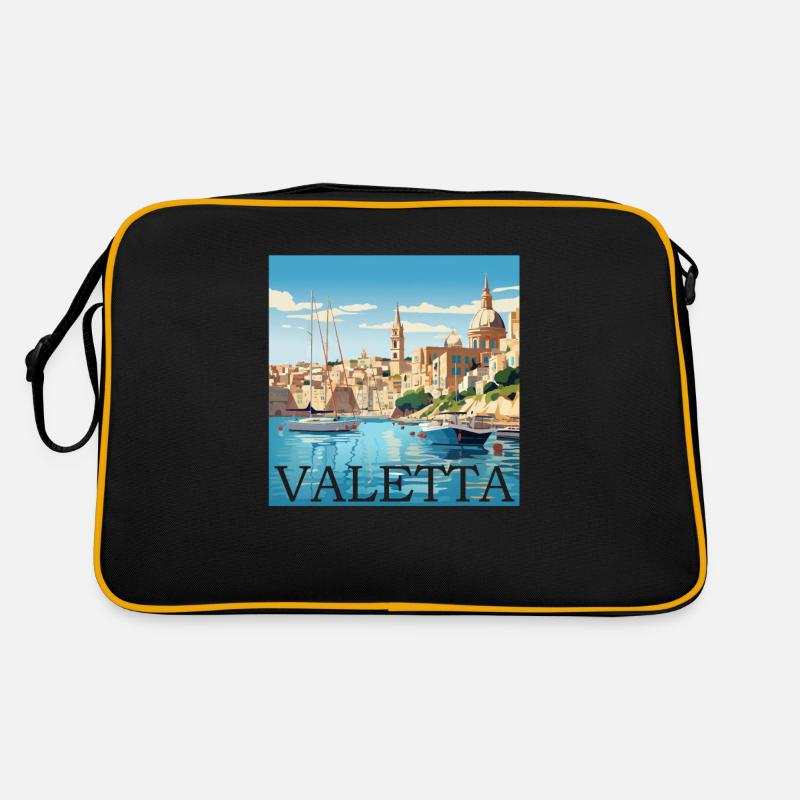 Malta Valletta Port Straight Cut Design Retro Bag