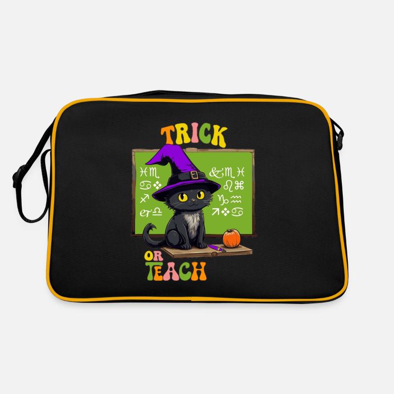 Halloween Cat Teacher School Teaching Student Retro Bag
