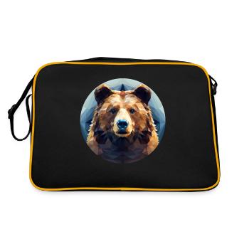 Ours dans la géométrie polygonale - Sac Retro - noir/or - Dos