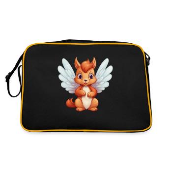 Cute Squirrel Angel Comic - Retro Bag - black/gold - Back