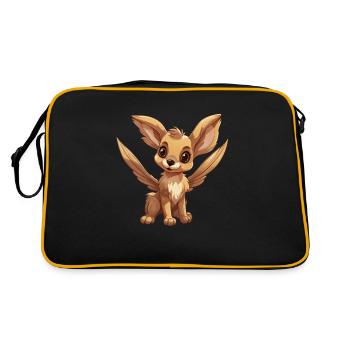 Lapin aux oreilles énormes et aux ailes d’ange Animal mythique - Sac Retro - noir/or - Dos