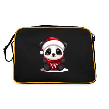 Panda Noël : ours mignon dans la magie des fêtes - Sac Retro - noir/or - Dos