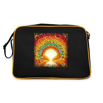 Autumnal Colour Magic: Rainbow of Leaves - Retro Bag - black/gold - Back
