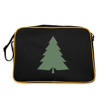 Green Christmas Tree Christmas Tree Silhouette - Retro Bag - black/gold - Back