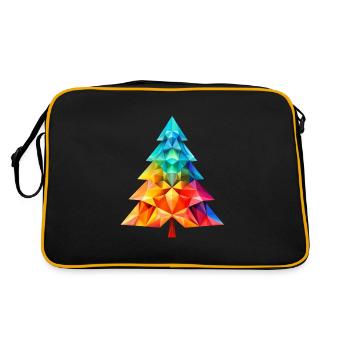 Versatile Magic: Colorful Polygon Christmas Tree - Retro Bag - black/gold - Back
