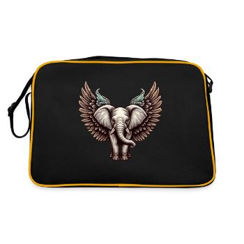 Christmas Elephant: Angel of Gentleness with Wings - Retro Bag - black/gold - Back