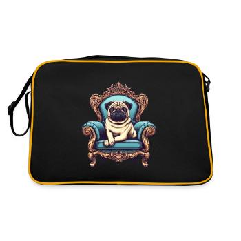 Majestic Pug on the Throne - Retro Bag - black/gold - Back