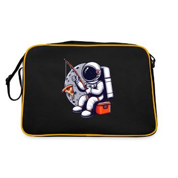 Un astronaute pêche une pizza dans l’espace - Sac Retro - noir/or - Dos