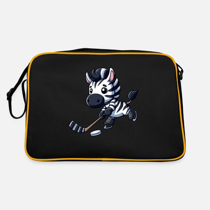 Zebra auf dem Eis: Eishockey neu definiert! Retro Tasche