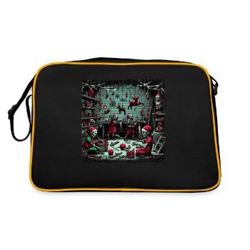 Noël Secret Père Noël Horreur Zombie Secret Père Noël Usine - Sac Retro - noir/or - Dos