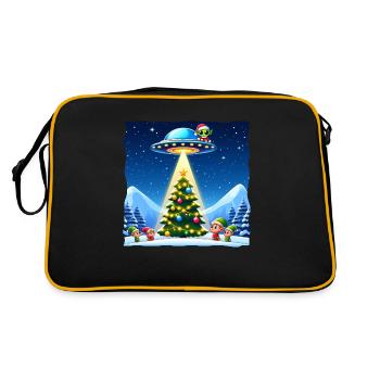 Enlèvement de diablotin d’OVNI extraterrestre de Noël - Sac Retro - noir/or - Dos