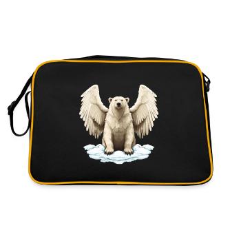 Angel Wing Polar Bear: A Celestial Synthesis - Retro Bag - black/gold - Back