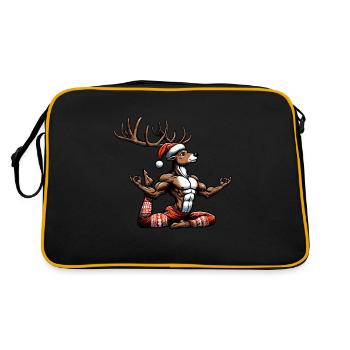 Reindeer Yoga Meditation Christmas - Retro Bag - black/gold - Back