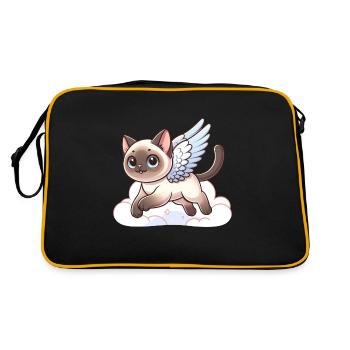 Chat Siamois Ange Ailes Célestes - Sac Retro - noir/or - Dos