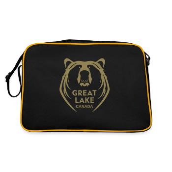 Grand lac de l’Ours Silhouette visage - Sac Retro - noir/or - Dos