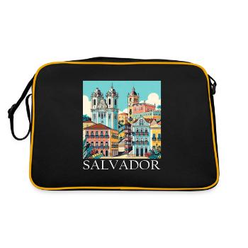 Salvador, Brazil, Colonial Architecture - Retro Bag - black/gold - Back
