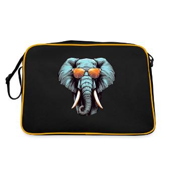 Cool African elephant with sunglasses and - Retro Bag - black/gold - Back