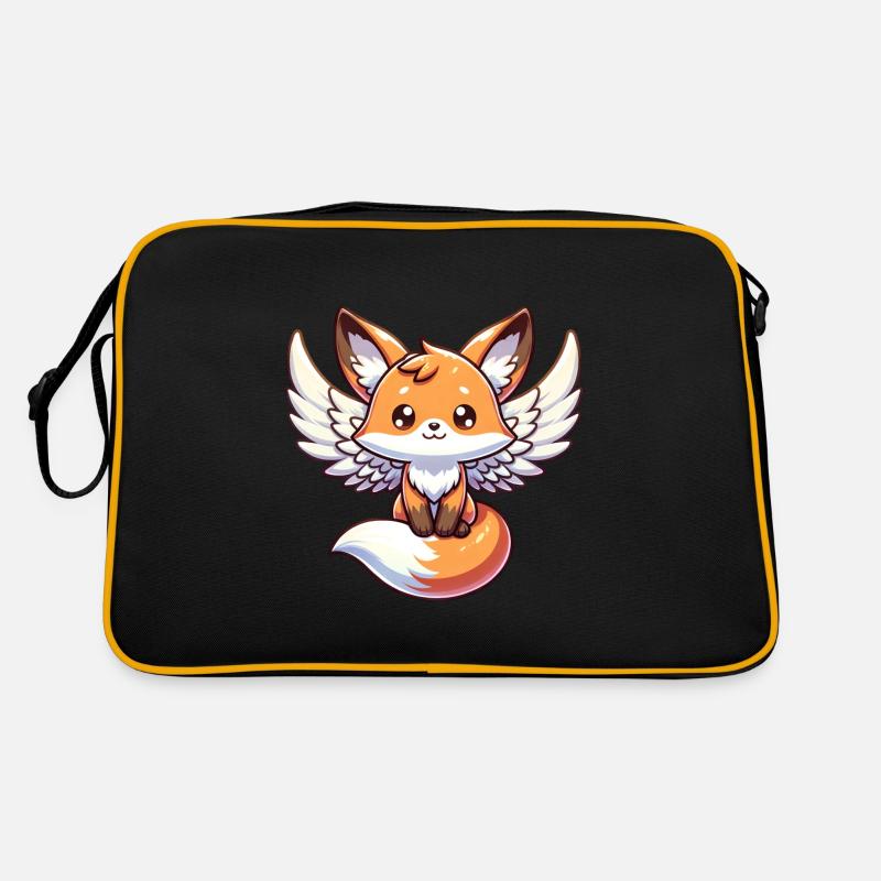 Himmlischer Rotfuchs Engel mit Flügeln Mystisch Retro Tasche