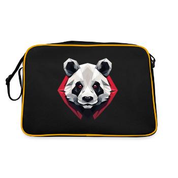 Portrait polygonal de panda aux yeux rouges - Sac Retro - noir/or - Dos