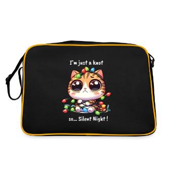 Chat de Noël avec enchevêtrement de guirlandes lumineuses - Sac Retro - noir/or - Dos