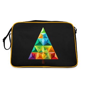Magie festive colorée : Sapin de Noël arc-en-ciel - Sac Retro - noir/or - Dos