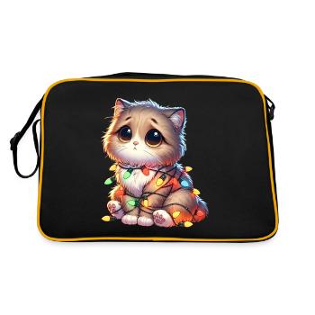 Chat de Noël mignon - Drôle - Sac Retro - noir/or - Dos