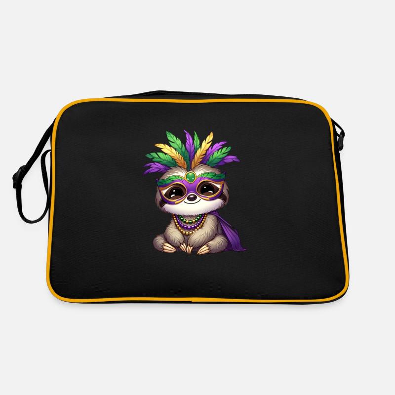 Conception de bande dessinée de paresseux de Mardi Gras Sac Retro